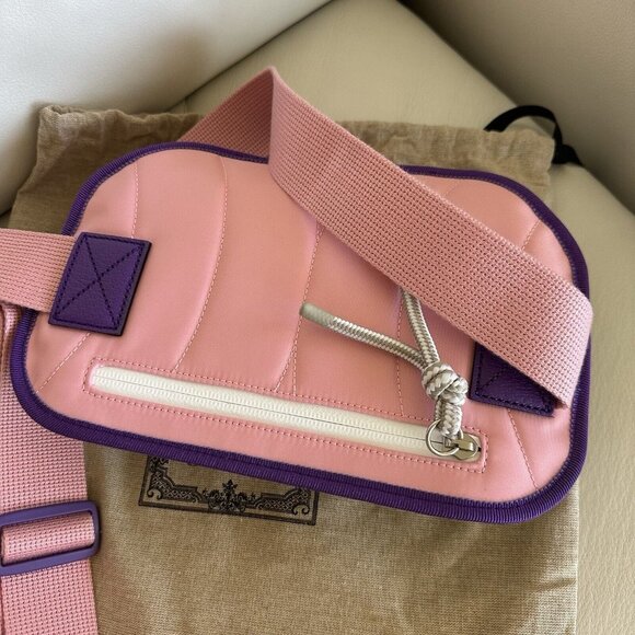 NEW GUCCI BAG BELT SLING LEATHER GG MONOGRAM 752102 White Multicolor SZ 90 Cm - Picture 4 of 8